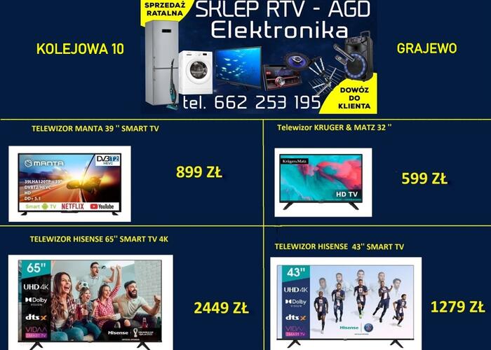 Grajewo ogłoszenia: Elektronika AGD/RTV Grajewo, Kolejowa 10  - okazje cenowe
Sprawdź...