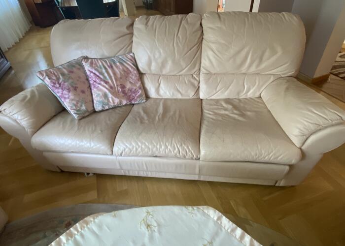 Grajewo ogłoszenia: Sprzedam skórzaną rozkładaną sofę + 2 fotele. Zestaw bardzo...