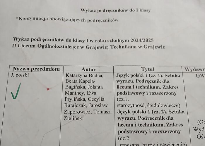 Grajewo ogłoszenia: Kupię książki do I klasa mundurowa- język polski,  matematyka,...