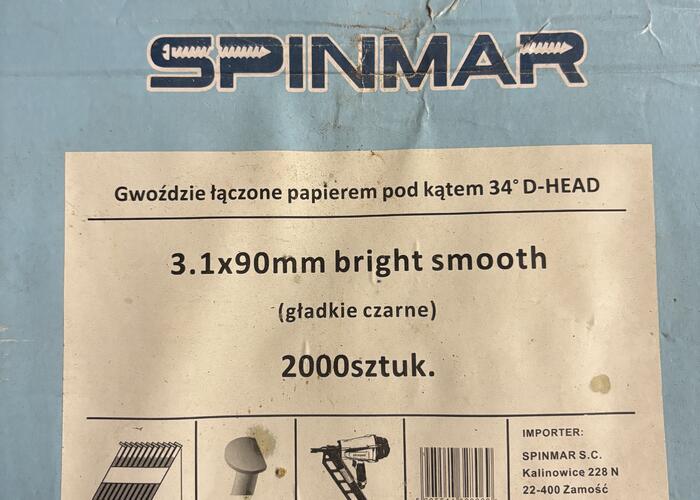 Grajewo ogłoszenia: Gwoździe do gwozdziarki Spinmar 3.1x90mm
 35 zestawów po 40szt =...