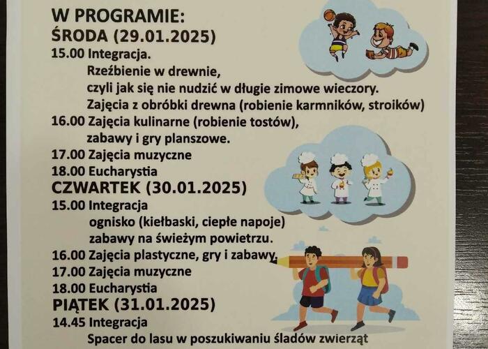 Grajewo ogłoszenia: Zajęcia świetlicowe 29.01 Parafia Ojca Pio