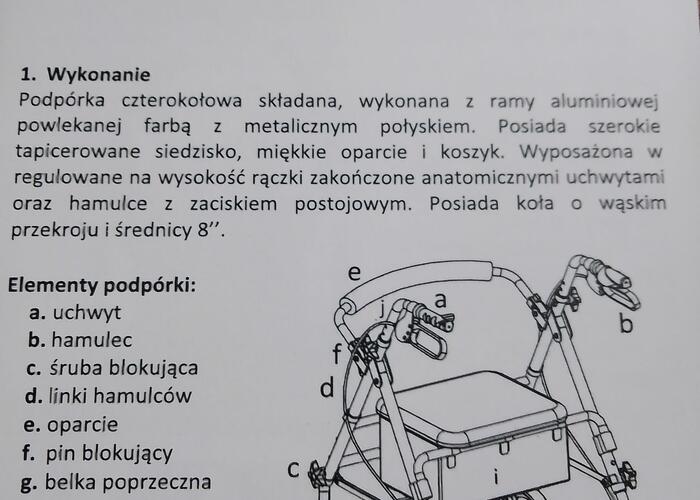 Grajewo ogłoszenia: Sprzedam chodzik dla osoby starszej.