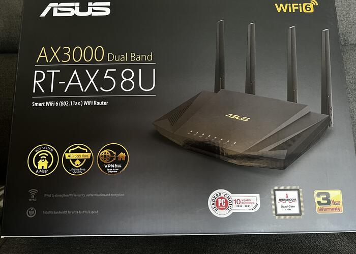 Grajewo ogłoszenia: Router RT-AX58U używany w stanie idealnym, jak nowy. 
W zestawie:...