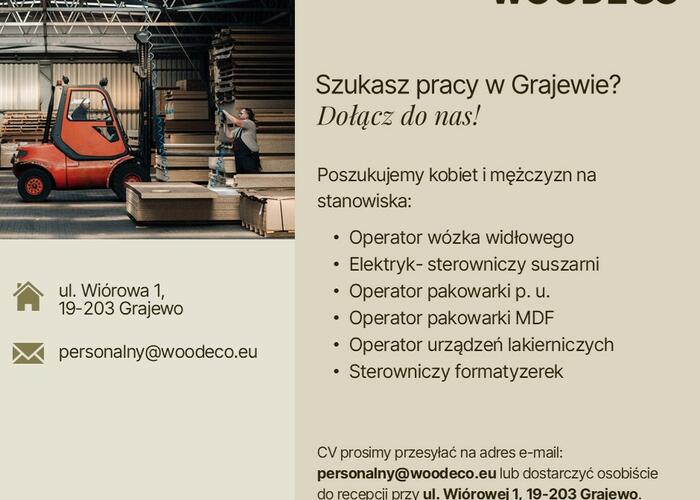 Grajewo ogłoszenia: Poszukujemy pracowników w Grajewie