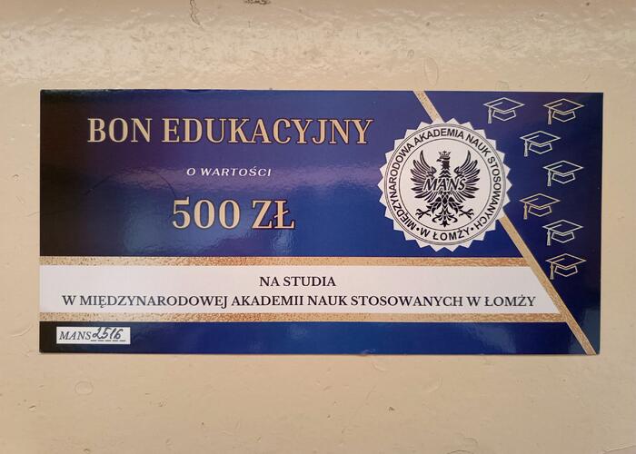 Grajewo ogłoszenia: Sprzedam bon edukacyjny do MANS w Łomży.
