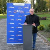 2. Kandydat na burmistrza Rajgrodu Sławomir Obrycki mówił o niewykorzystanym potencjale turystycznym Rajgrodu i okolic