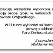 11. Waldemar Remfeld - radny Powiatu Grajewskiego
