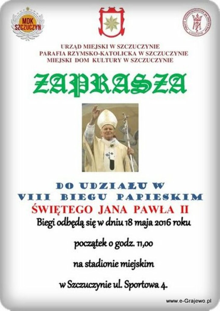 Zaproszenie na Biegi Papieskie