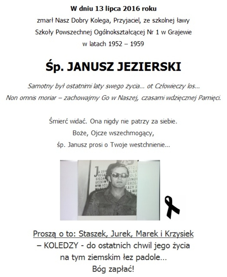 Odszedł Janusz Jezierski