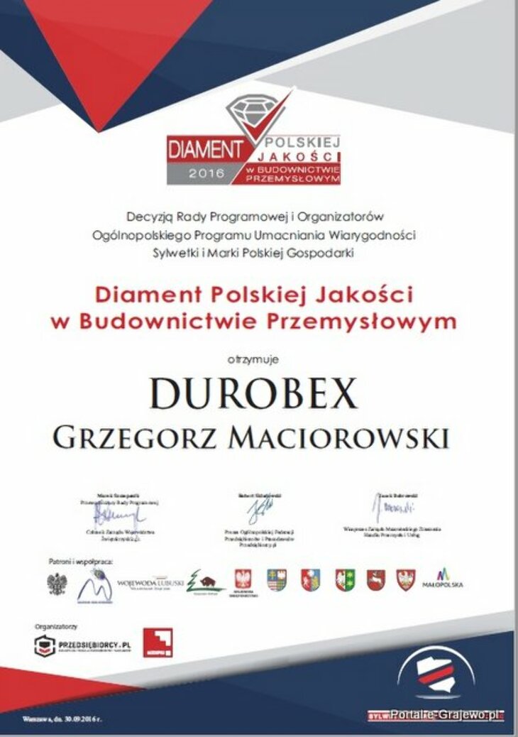 Durobex nagrodzony za jakość