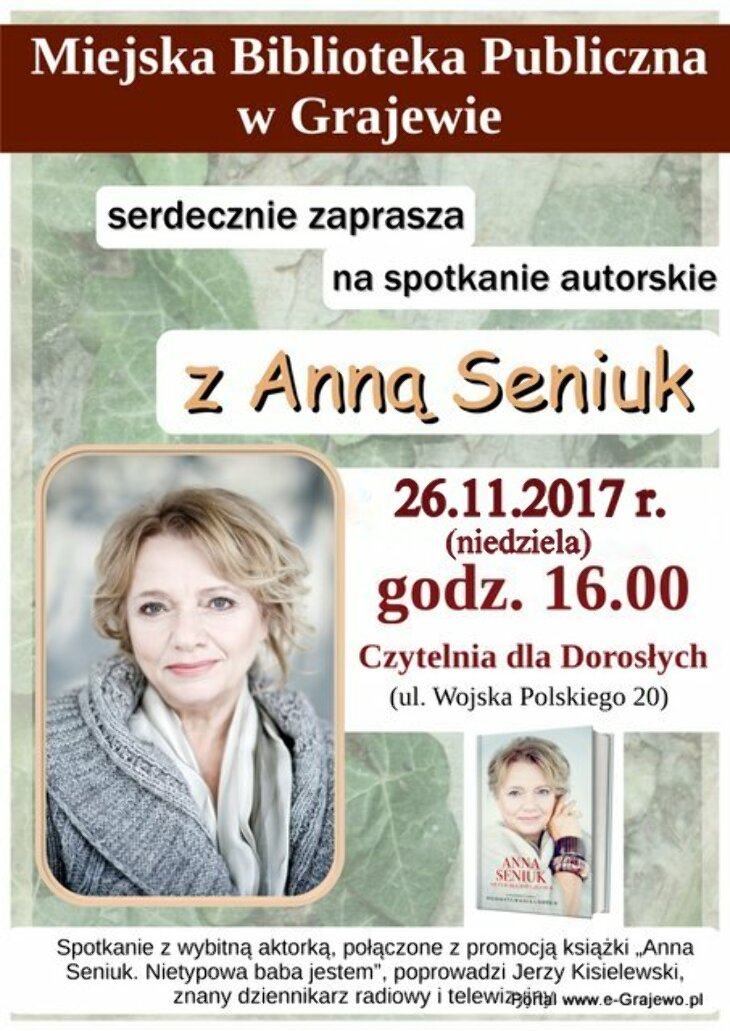 Spotkanie z Anną Seniuk (26XI)