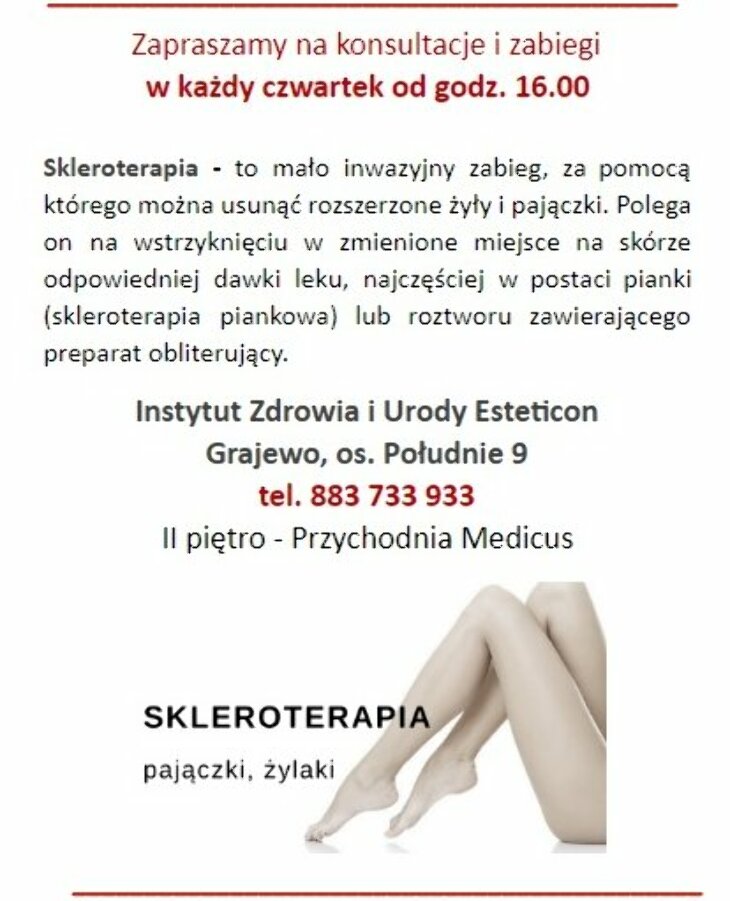 Skleroterapia w Esteticon