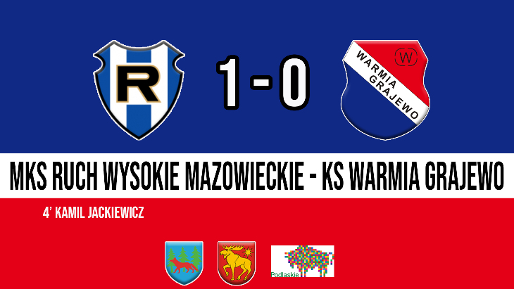 RUCH Wysokie Mazowieckie - WARMIA Grajewo 1:0 (1:0)