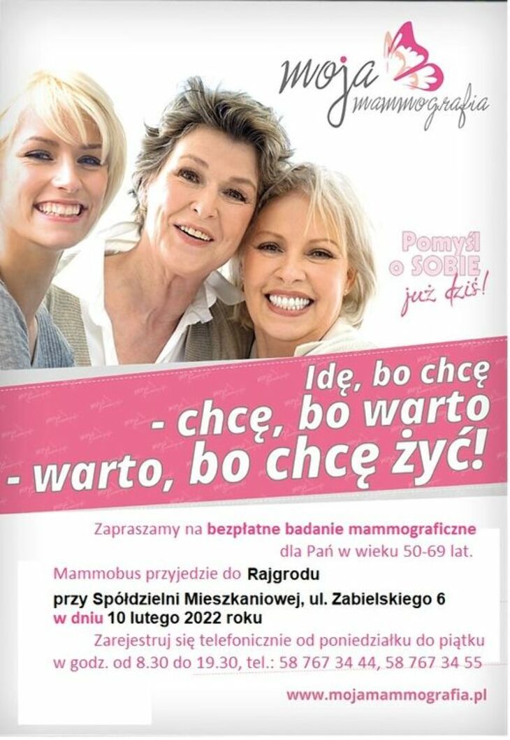 Rajgród. Bezpłatne badania mammograficzne