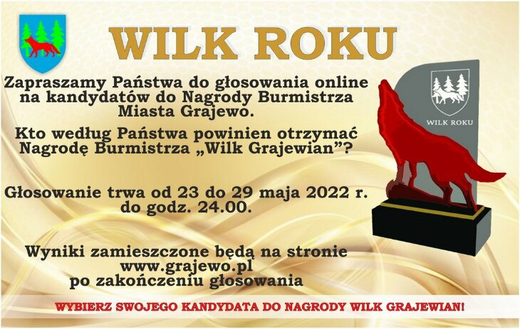 Wilk grajewian - głosowanie do 29.05.2022 r.