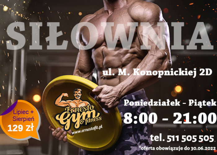 Ernesto Gym Grajewo, Konopnickiej 2d - wakacyjna super oferta!