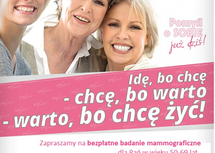 Szczuczyn: Bezpłatne badania mammograficzne (02.09)