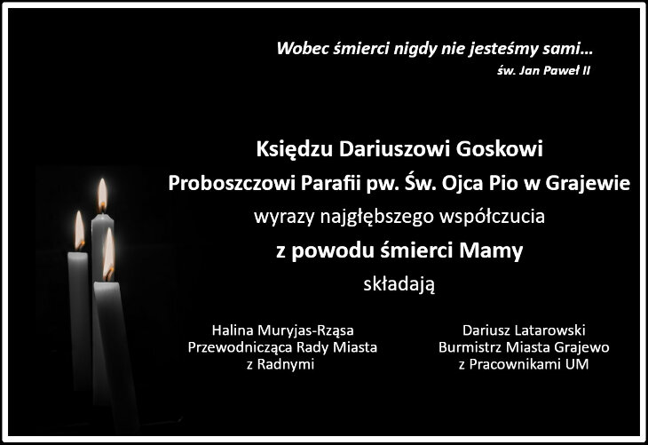 Kondolencje ks. Dariuszowi Goskowi