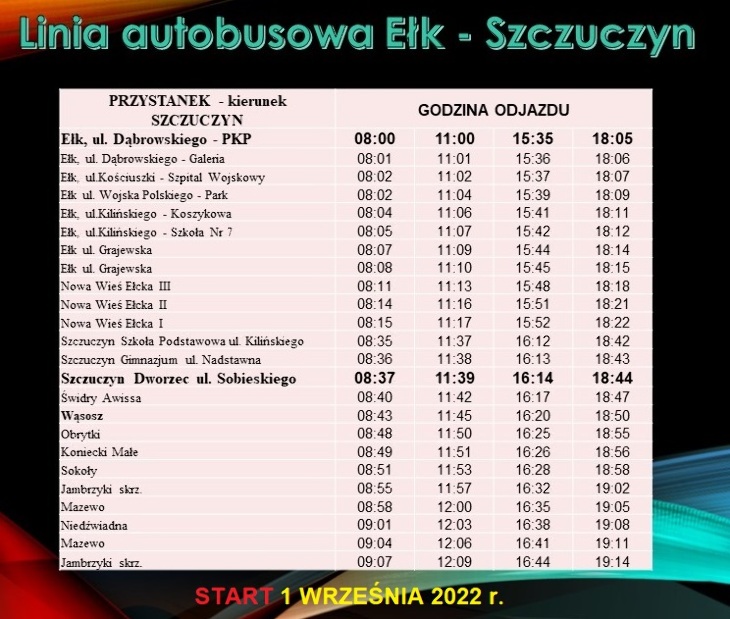 Nowa linia autobusowa Szczuczyn -Ełk 