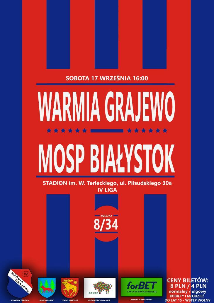 WARMIA Grajewo - MOSP Białystok 4:0