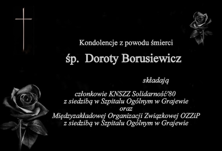 Zmarła Dorota Borusiewicz - kondolencje