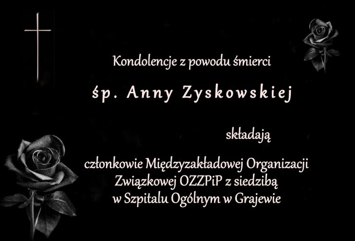 Zmarła śp. Anna Zyskowska - kondolencje