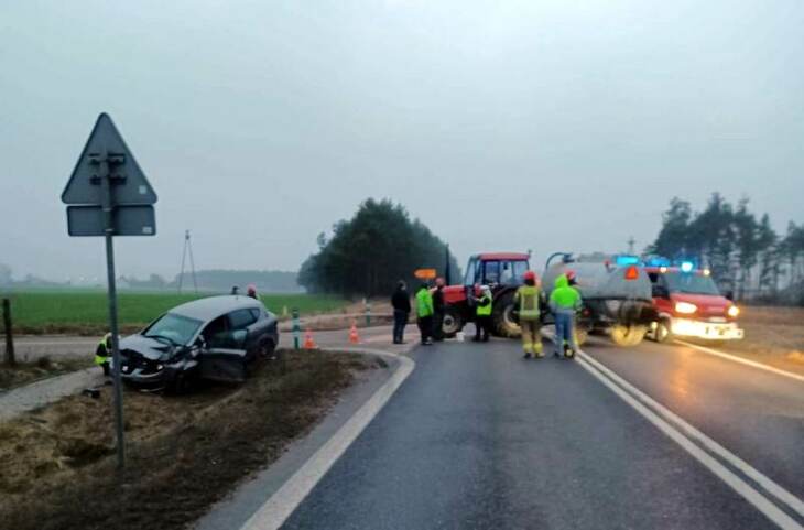 19-letni traktorzysta nie ustąpił pierwszeństwa