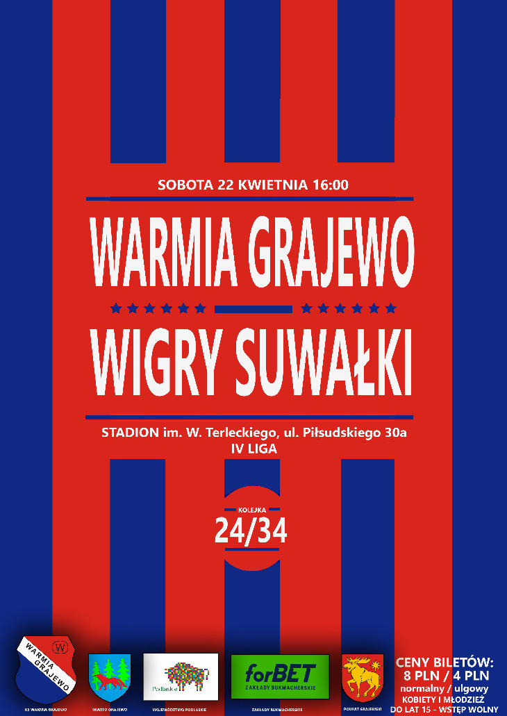 WARMIA Grajewo - WIGRY Suwałki (22.04)