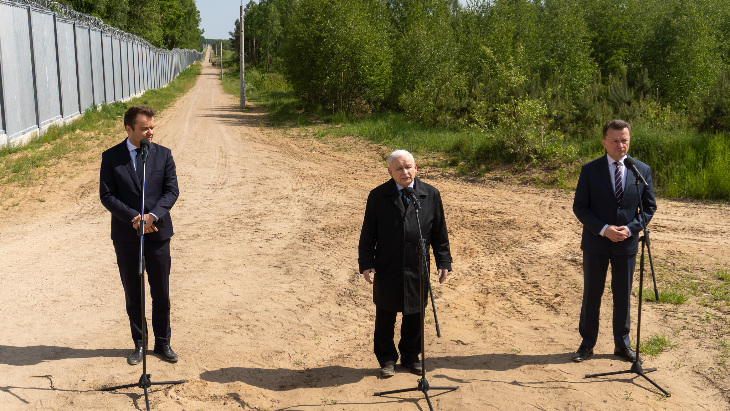 Wizyta prezesa na granicy z Białorusią