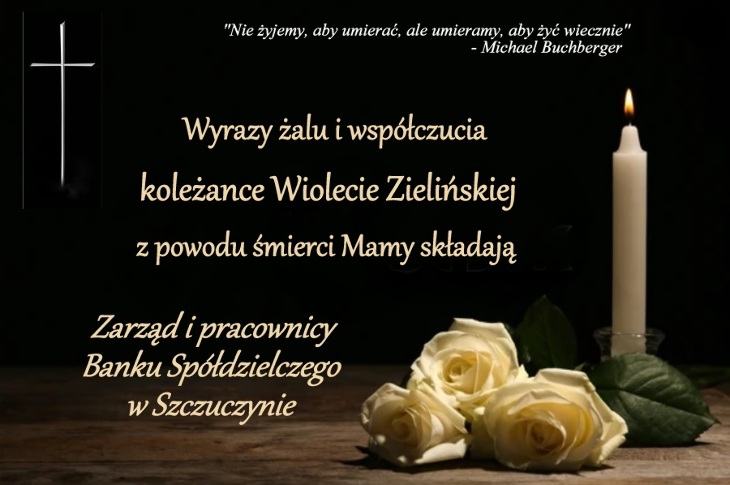 Kondolencje p. Wiolecie Zielińskiej