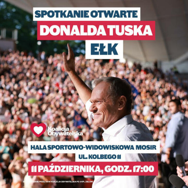 Wybory 2023. Donald Tusk w Ełku (11.10)