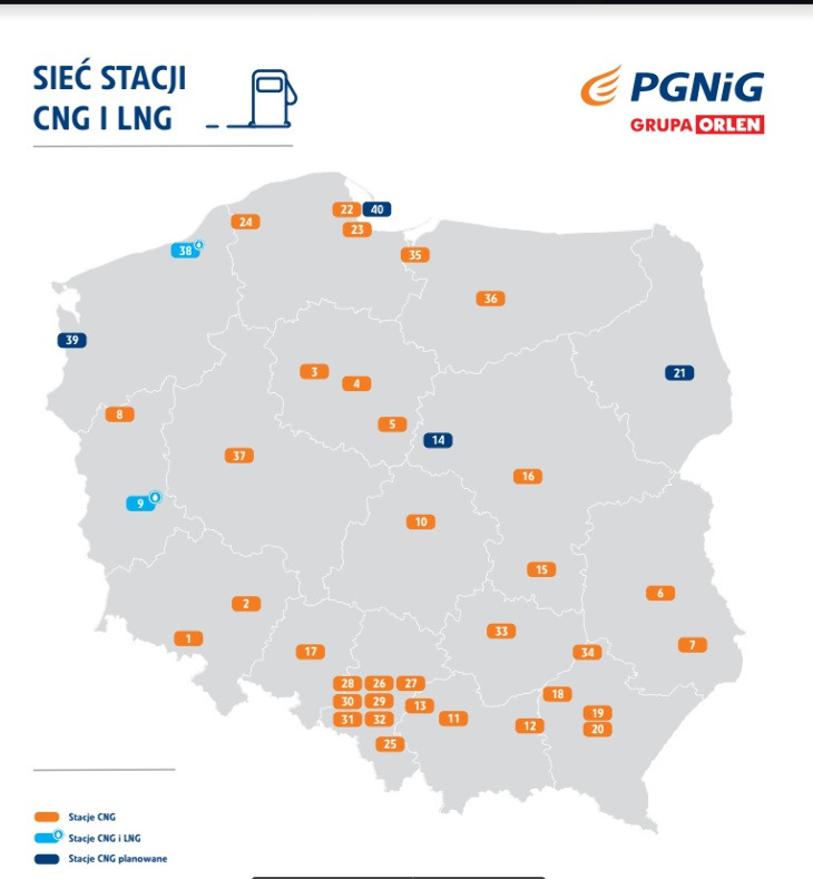 PGNiG rozwija sieć stacji tankowania paliw gazowych