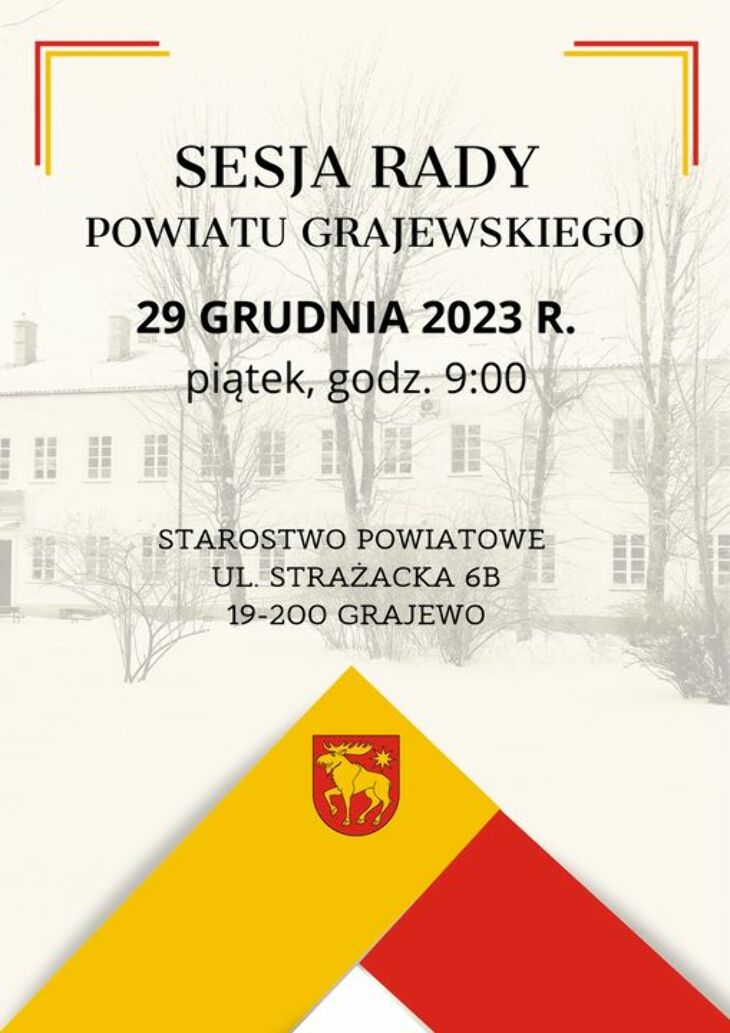  LXXXVI sesja Rady Powiatu Grajewskiego