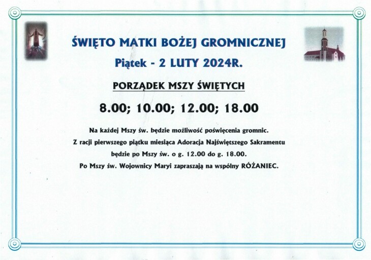 Święto Matki Bożej Gromnicznej