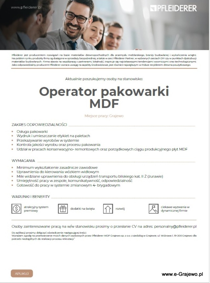 Ogłoszenia rekrutacyjne  - praca w Grajewie