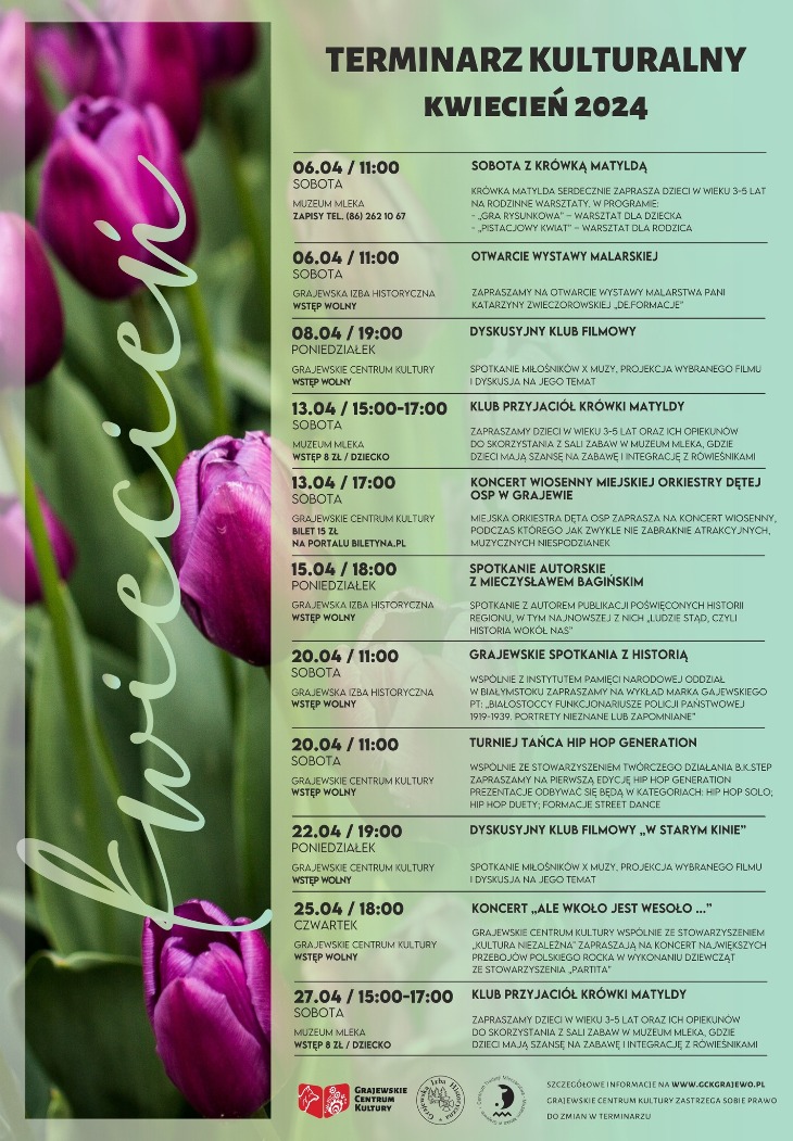 GCK. Kalendarz imprez - kwiecień