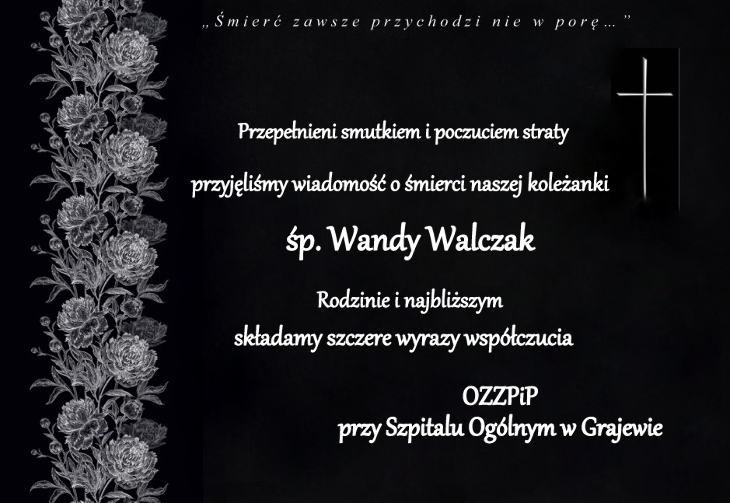 Zmarła śp. Wanda Walczak - kondolencje