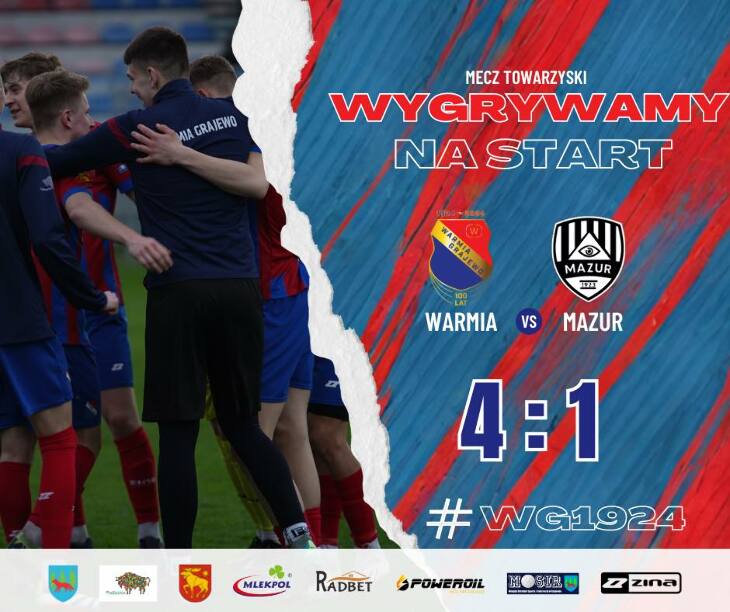 WARMIA Grajewo - MAZUR Radzymin 4:1