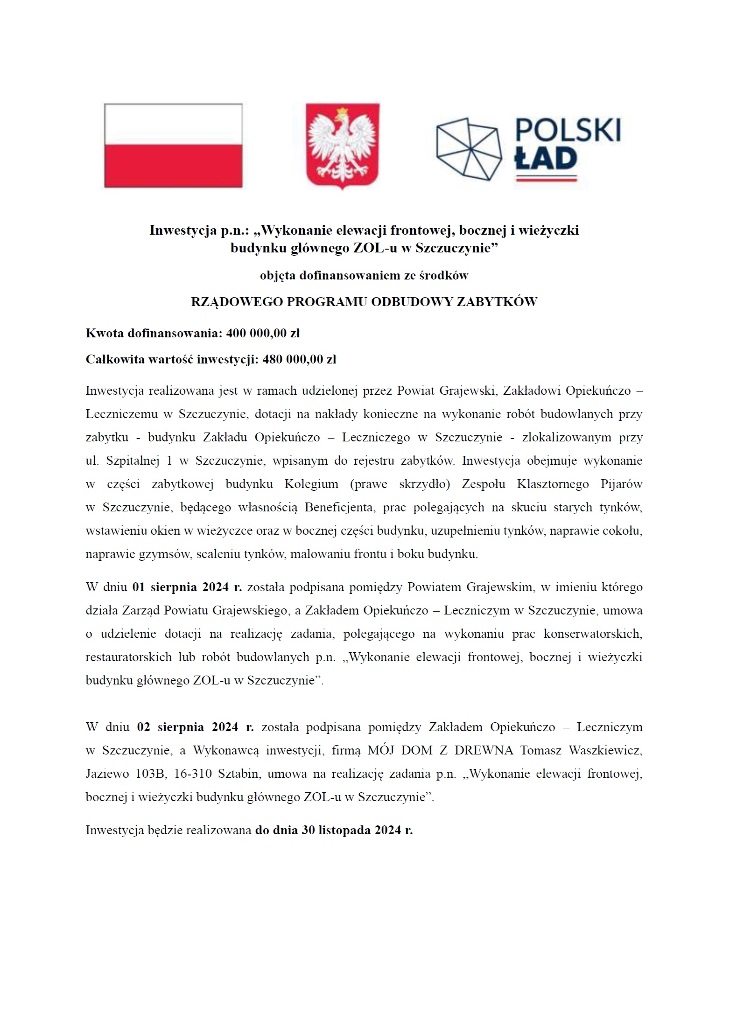 Szczuczyn. Rządowy Program Odbudowy Zabytków