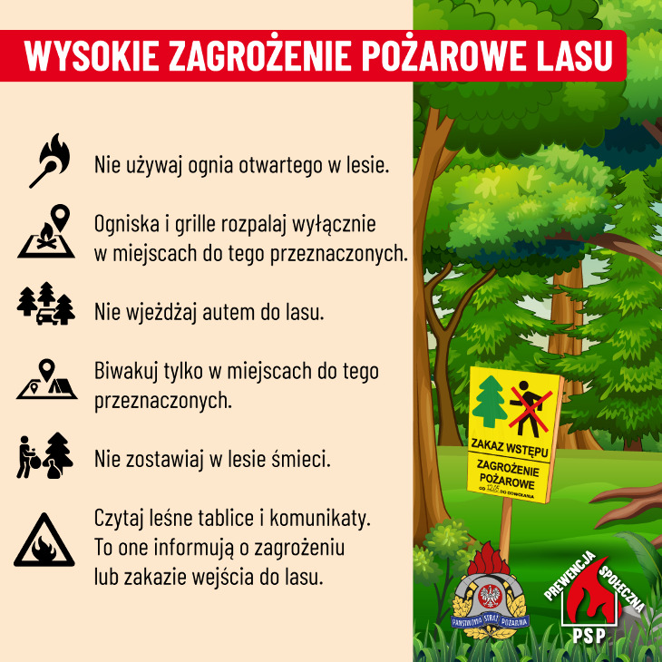 Trzeci stopień zagrożenia pożarowego w lasach