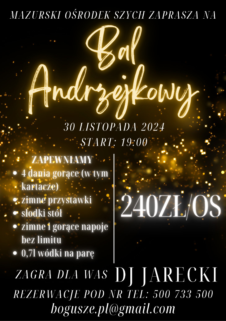 Bal Andrzejkowy w Mazurskim Ośrodku Szych (30.11)