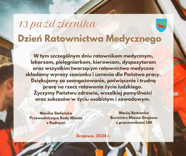 Dzień Ratownictwa Medycznego - życzenia