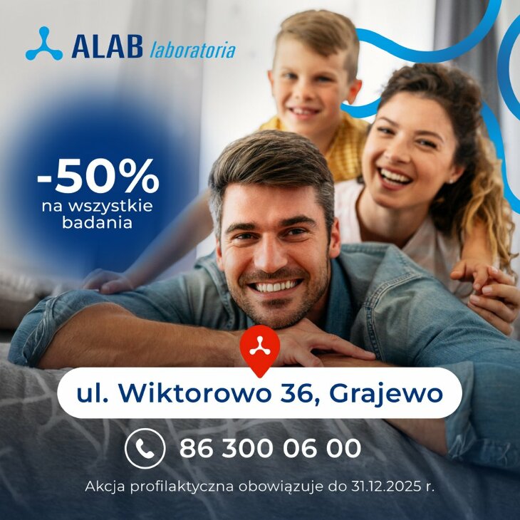 ALAB laboratoria - Akcja Profilaktyczna -50% na wszystkie badania i pakiety