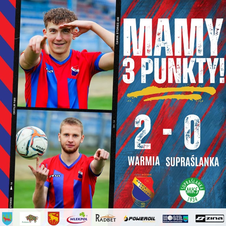 WARMIA - SUPRAŚLANKA  2:0