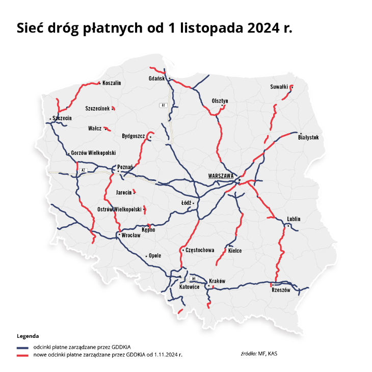 S61. Nowe odcinki dróg płatnych w e-TOLL