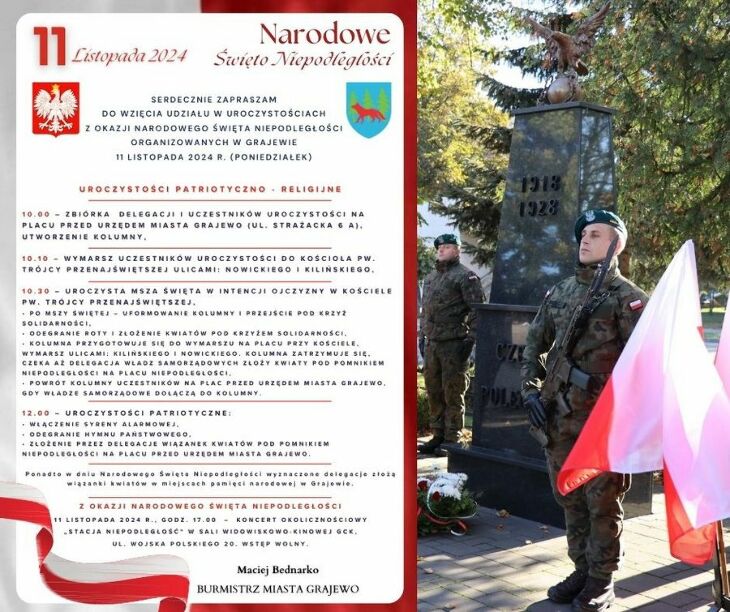 Narodowe Święto Niepodległości 11 listopoda - program