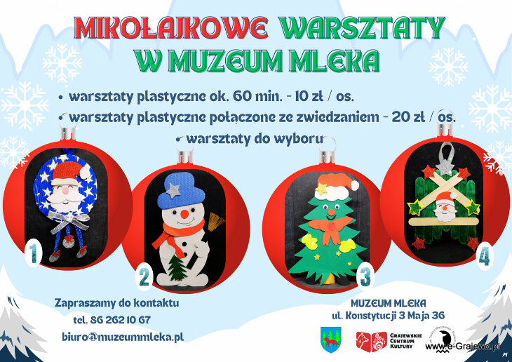 Mikołajkowe Warsztaty w Muzeum Mleka - 2024 r.