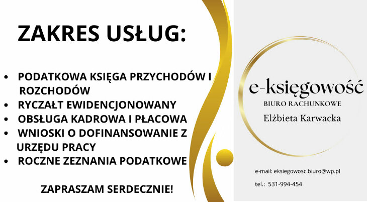 Biuro rachunkowe e-księgowość - tel. 531 994 454