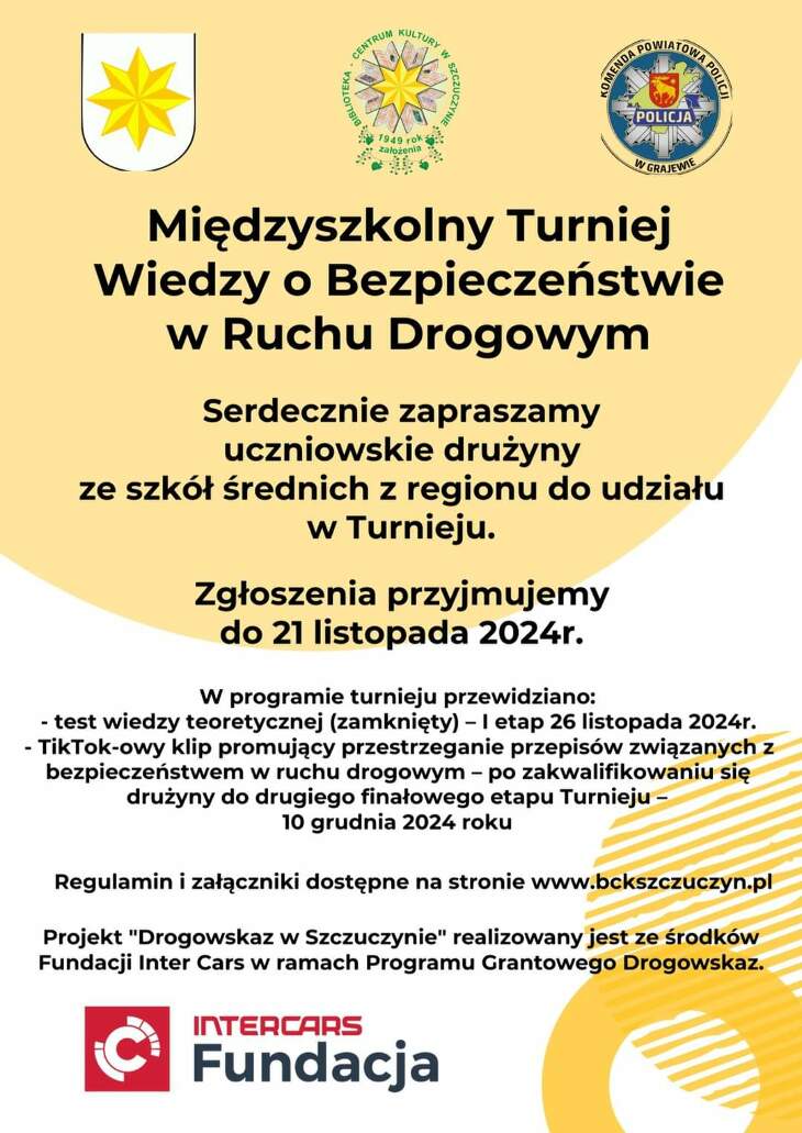 Międzyszkolny Turniej Wiedzy o Bezpieczeństwie w Ruchu Drogowym