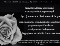 Podziękowania rodziny śp. Janusza Sutkowskiego